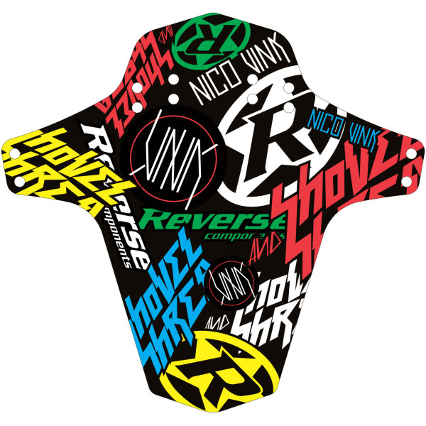 Reverse Nico Vink Stickerbomb dubļu sargs | Black - Colorful Reverse Nico Vink Stickerbomb dubļu sargs | Black - Colorful