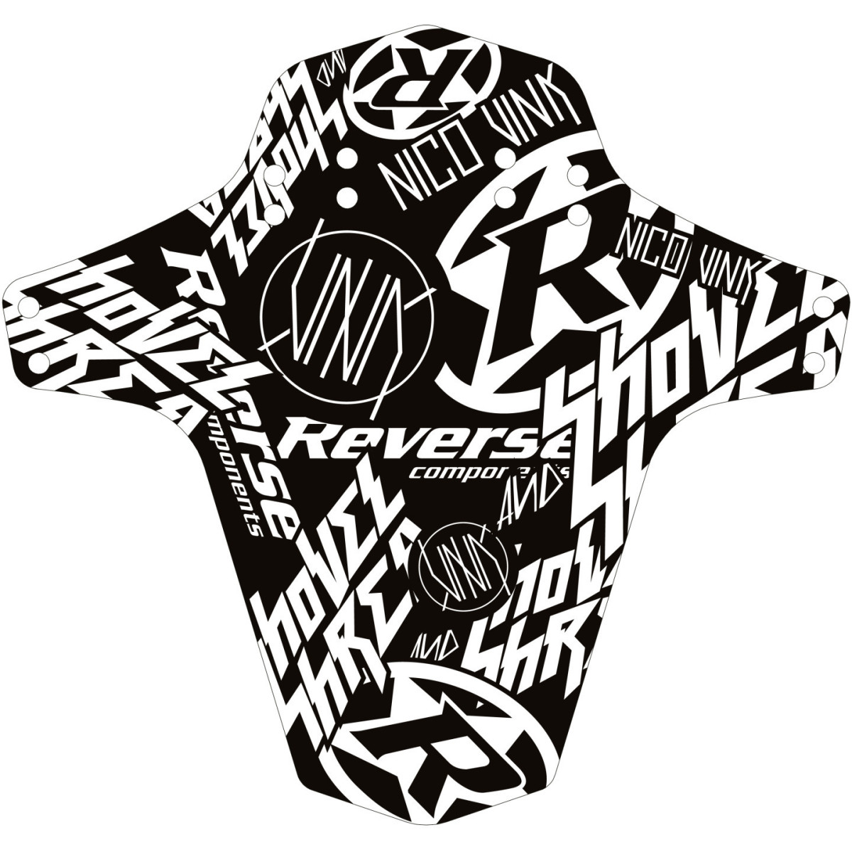 Reverse Nico Vink Stickerbomb dubļu sargs | Black - White