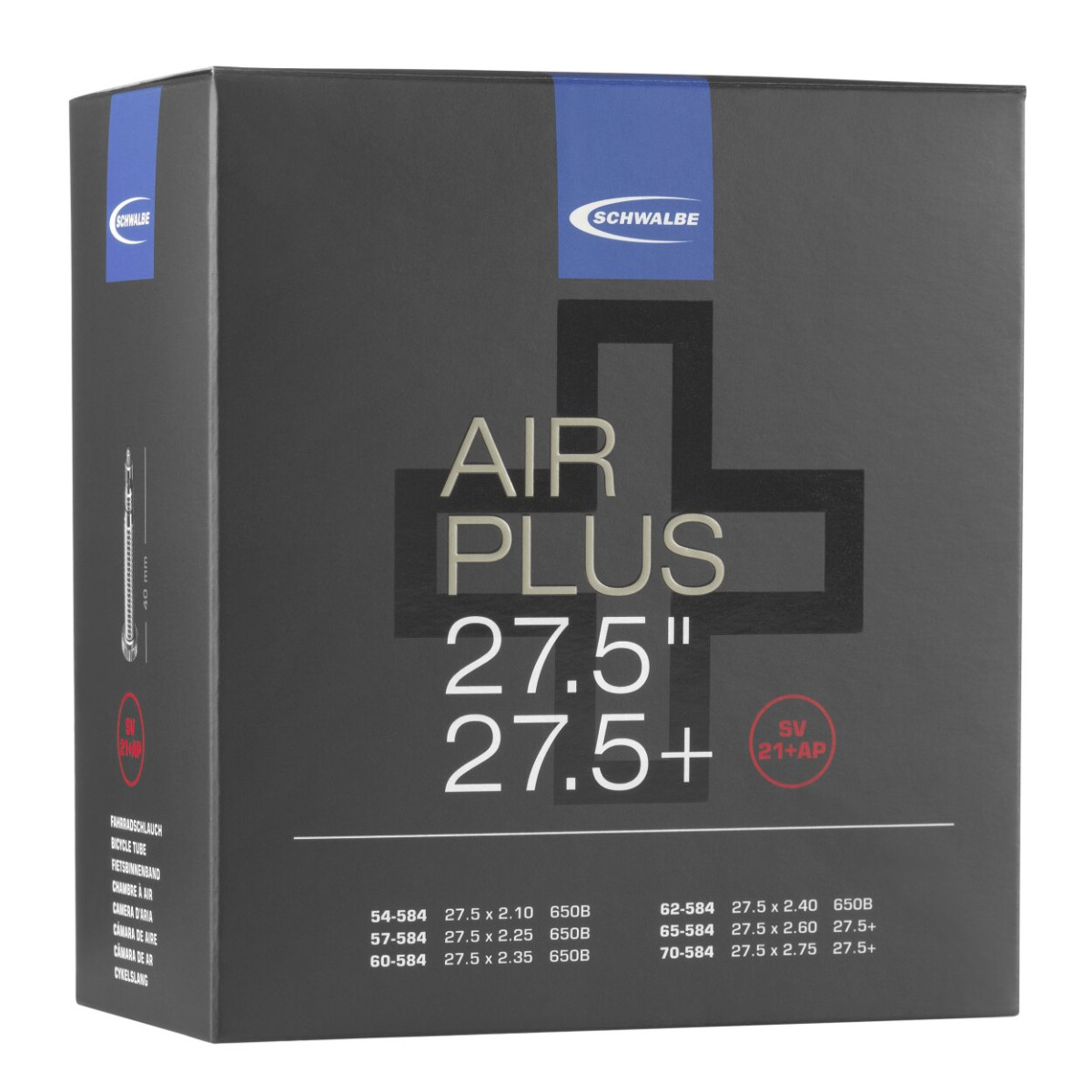 Schwalbe 27.5" Inner Tube Nr. 21+ Air Plus | SV 40mm | 54/70-584