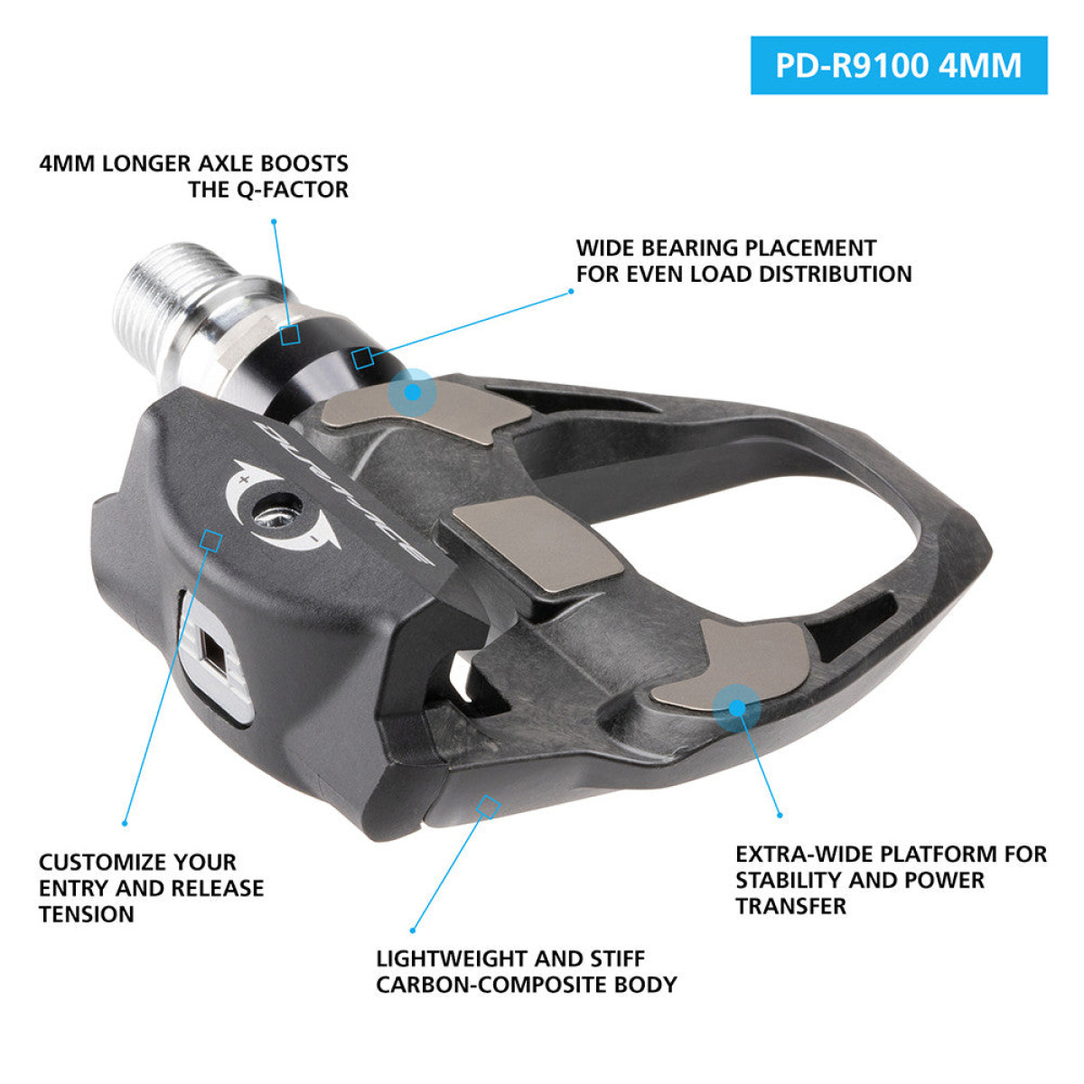 Shimano Dura Ace PD-R9100 pedaalid (+4mm)