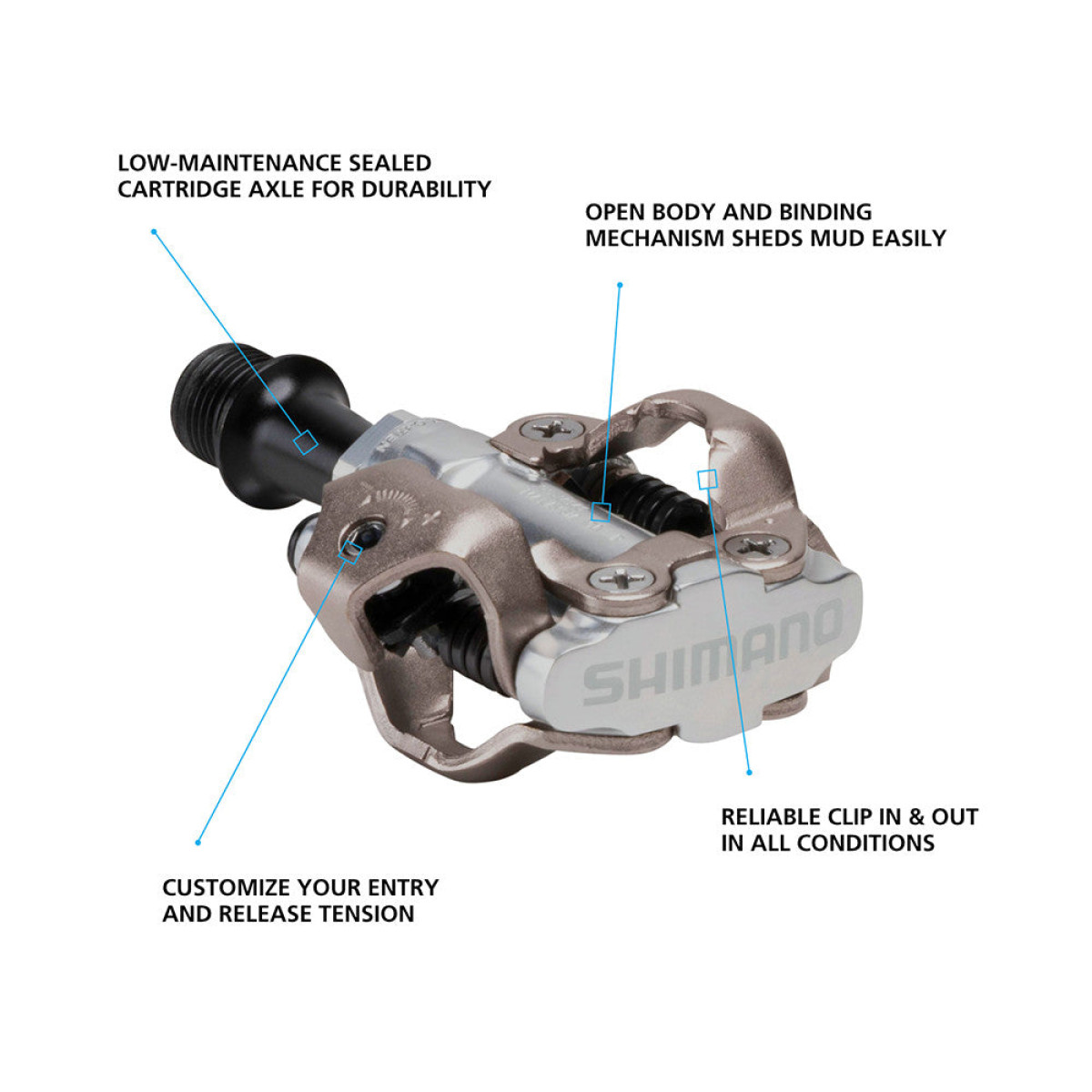 Shimano PD-M540 pedāļi | Sudraba krāsā