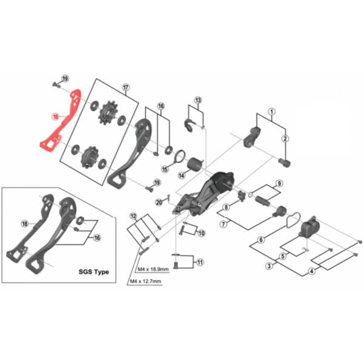 Shimano RD-M9000 GS sisemine plaat