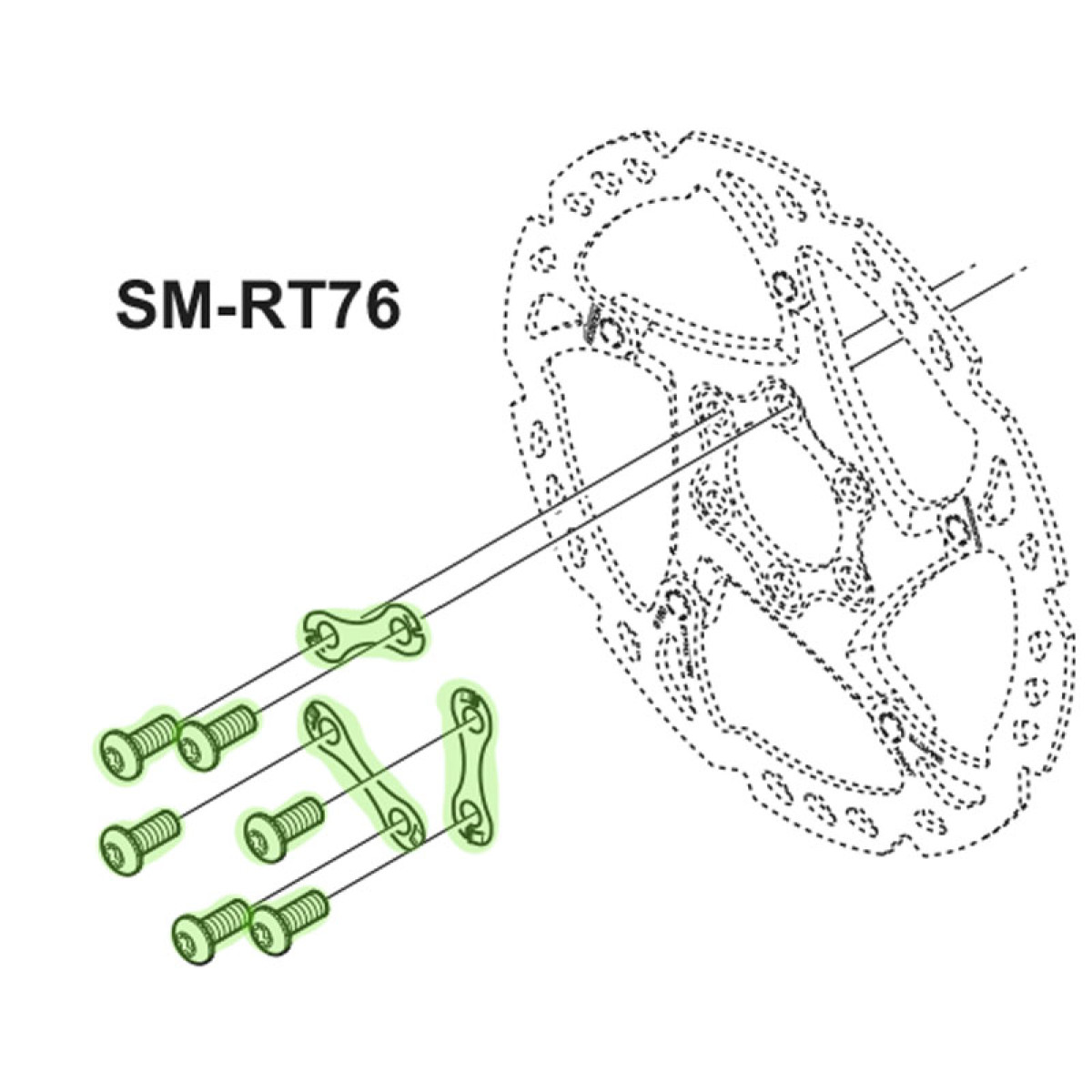 Rotors SM-RT76 Stiprinājuma skrūve un fiksācijas paplāksne