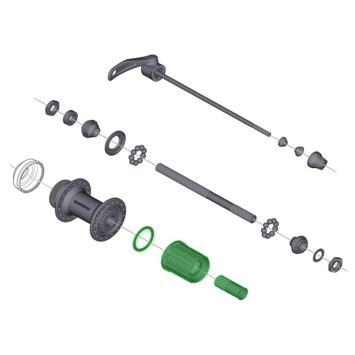 Shimano tirrisüdamik FH-5800 rummu jaoks