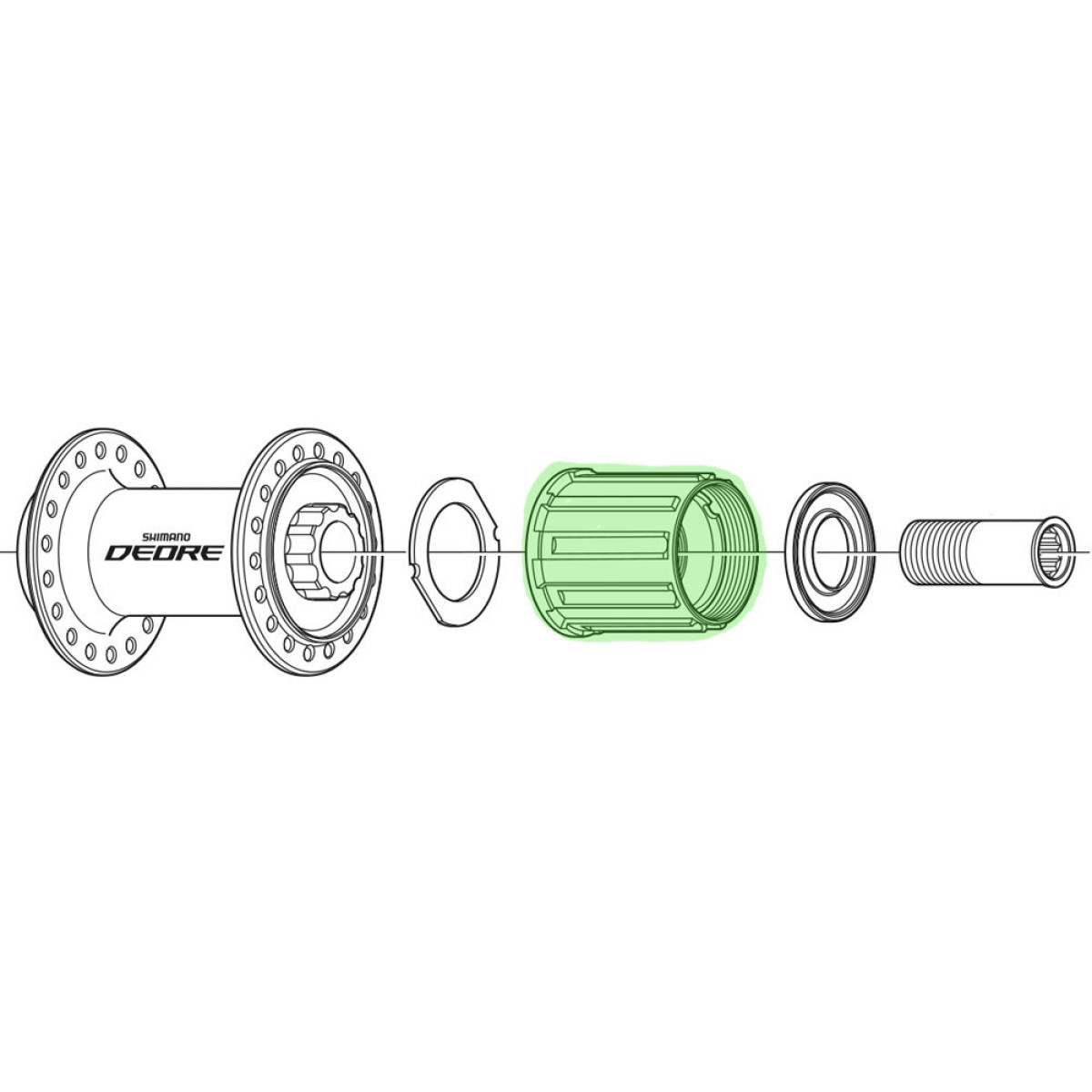 Shimano tirrisüdamik FH-M590 rummu jaoks