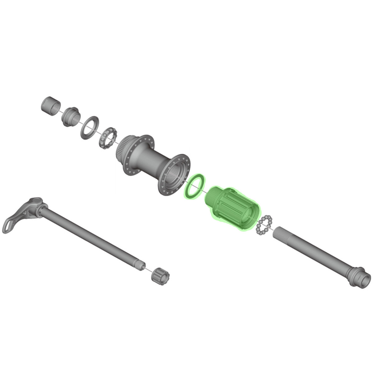 Shimano tirrisüdamik FH-M788/M8000/M8010/M8020 rummu jaoks