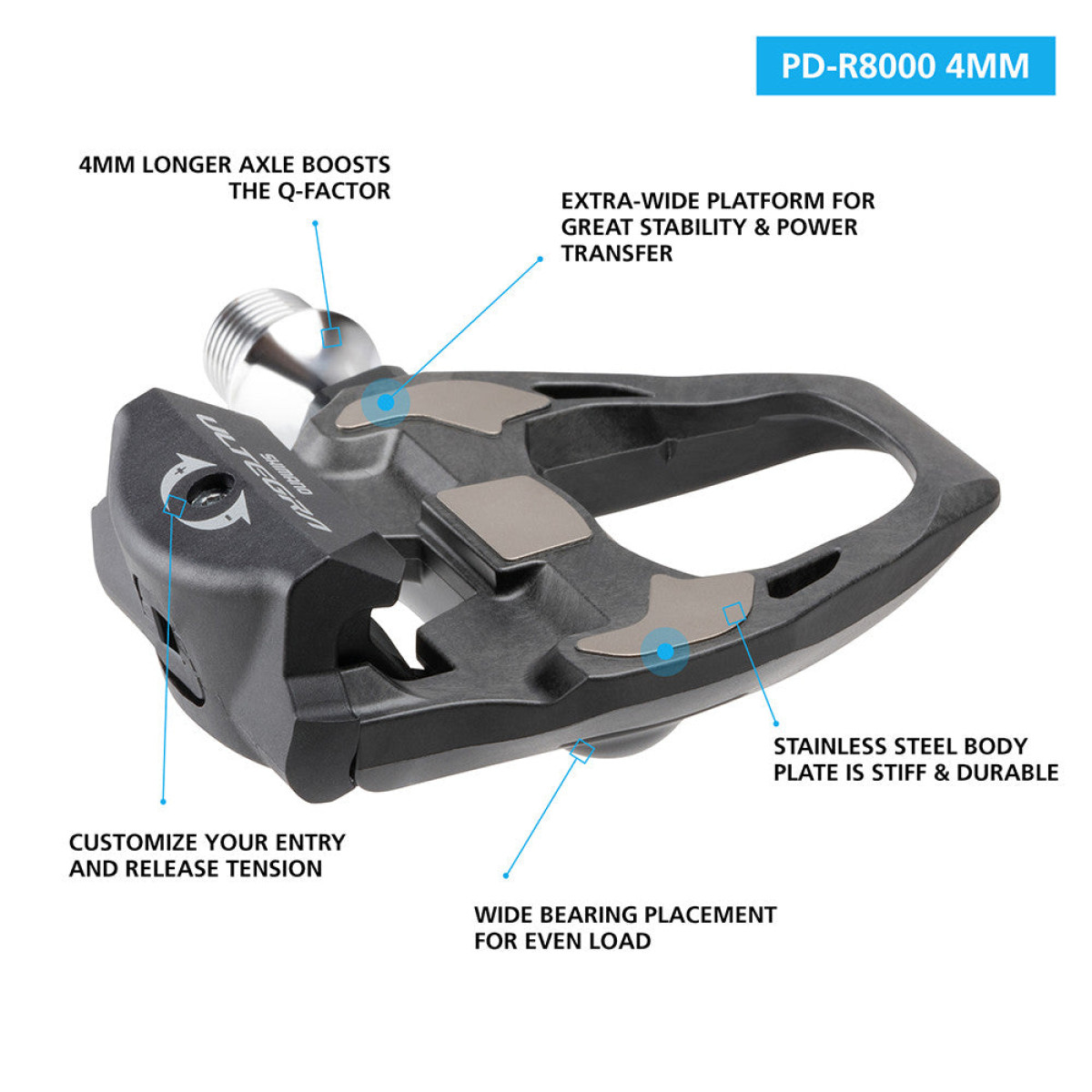 Shimano Ultegra PD-R8000 pedaalid (+4mm)