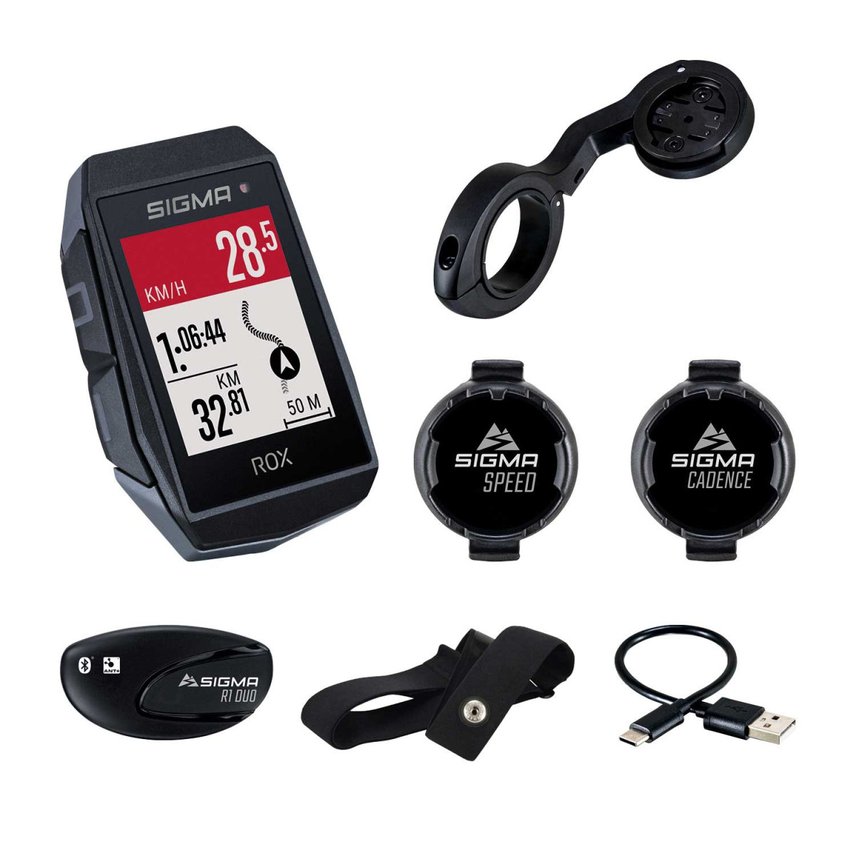 Sigma Sport ROX 11.1 Evo GPS jalgrattaarvuti komplekt | Must