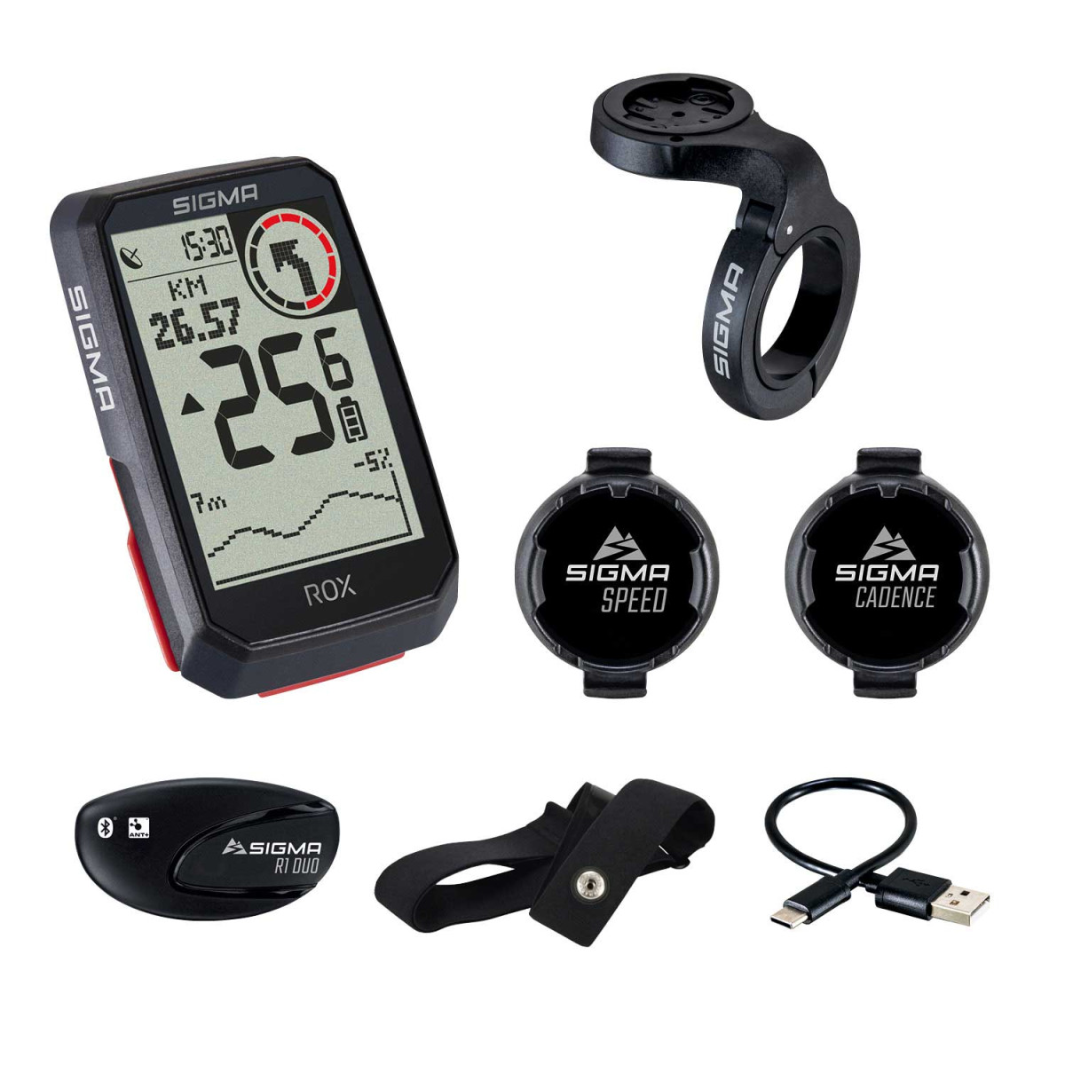 Sigma Sport ROX 4.0 GPS jalgrattaarvuti komplekt | Must