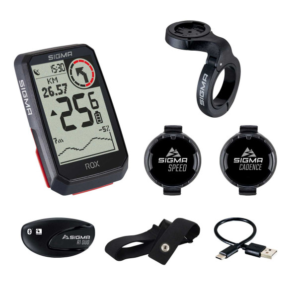 Sigma Sport ROX 4.0 GPS jalgrattaarvuti komplekt | Must