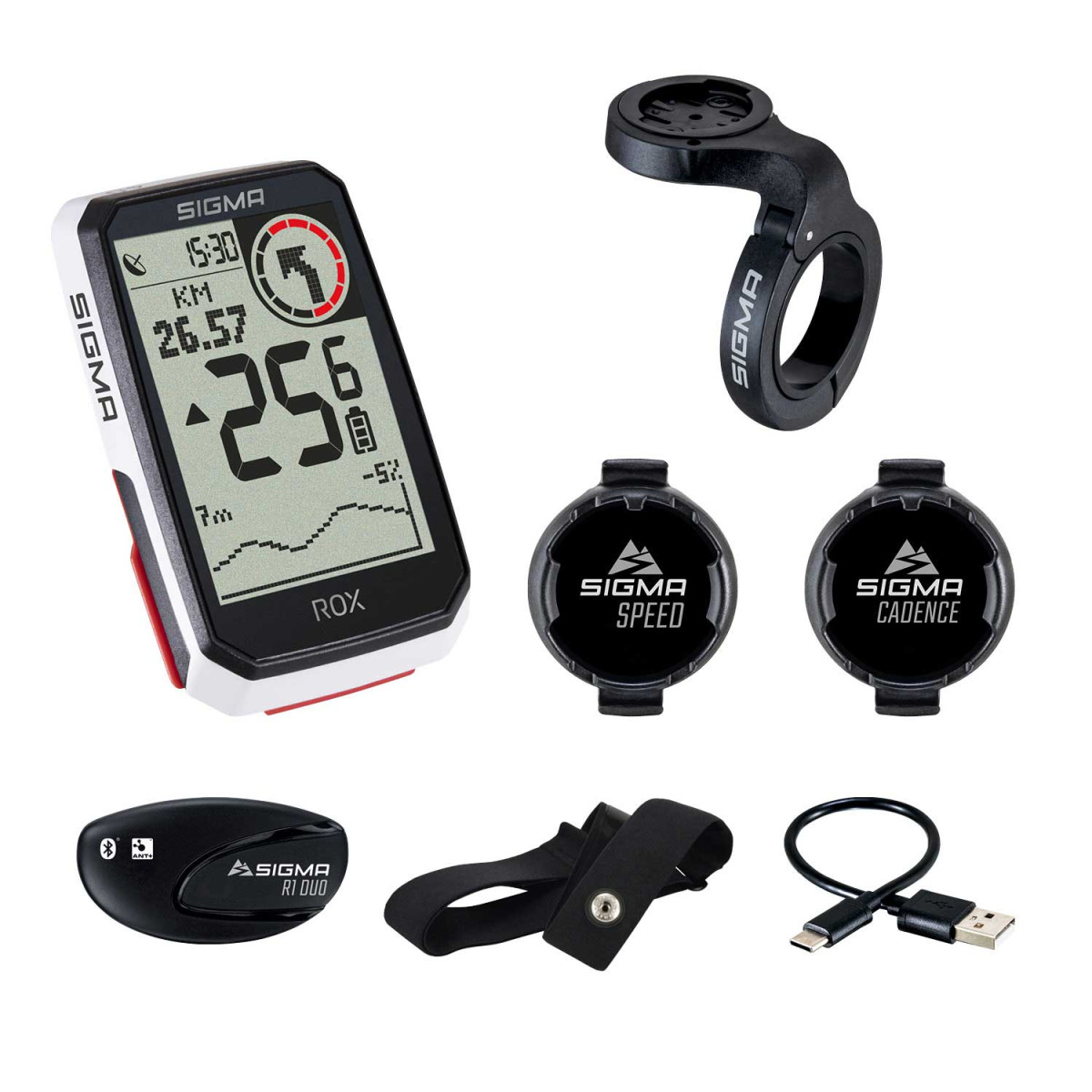 Sigma Sport ROX 4.0 GPS jalgrattaarvuti komplekt | Valge