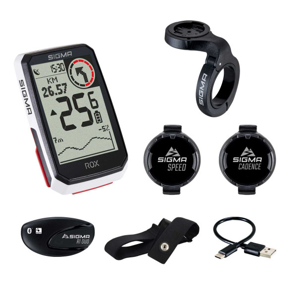 Sigma Sport ROX 4.0 GPS jalgrattaarvuti komplekt | Valge