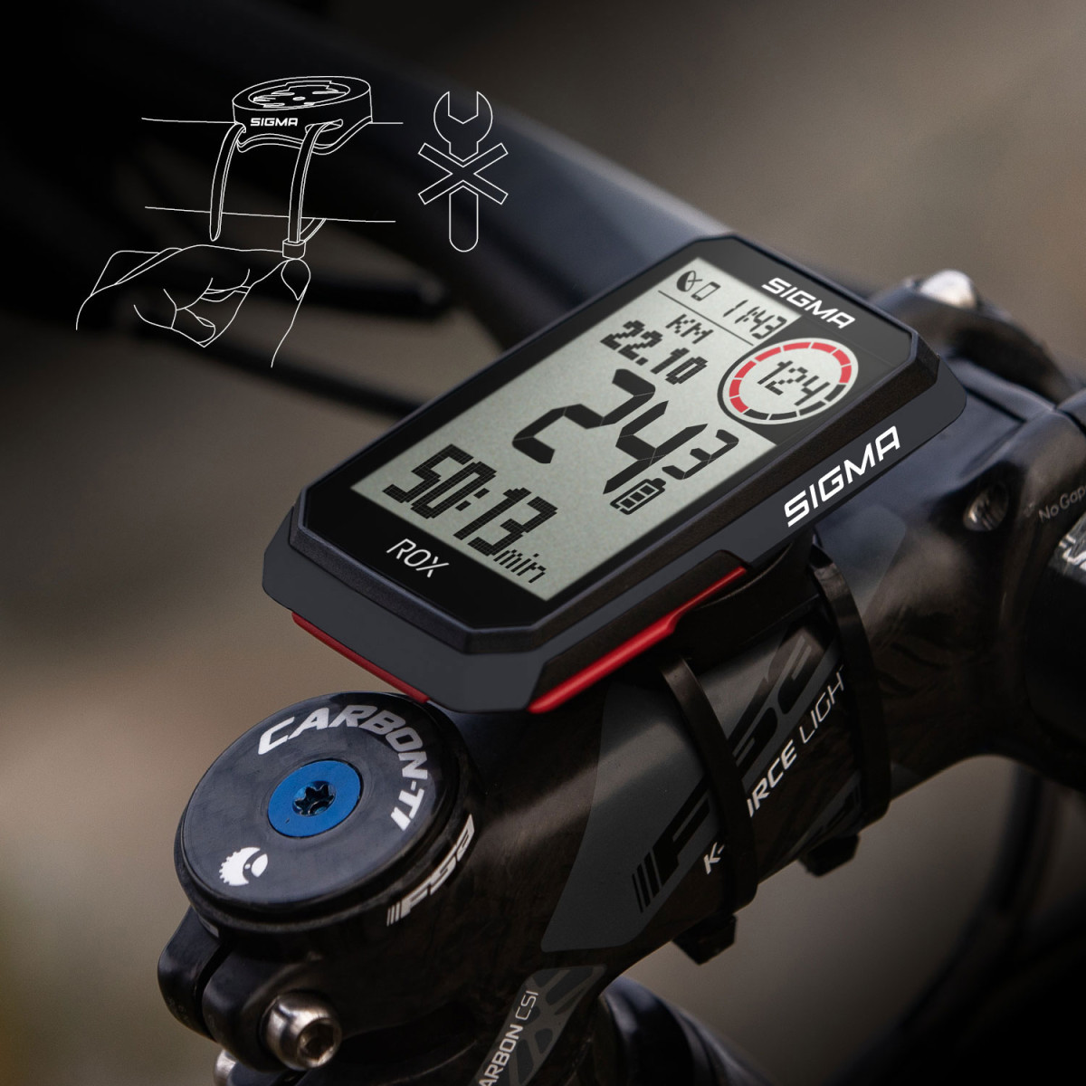 Sigma Sport ROX 4.0 GPS HR jalgrattaarvuti komplekt | Must