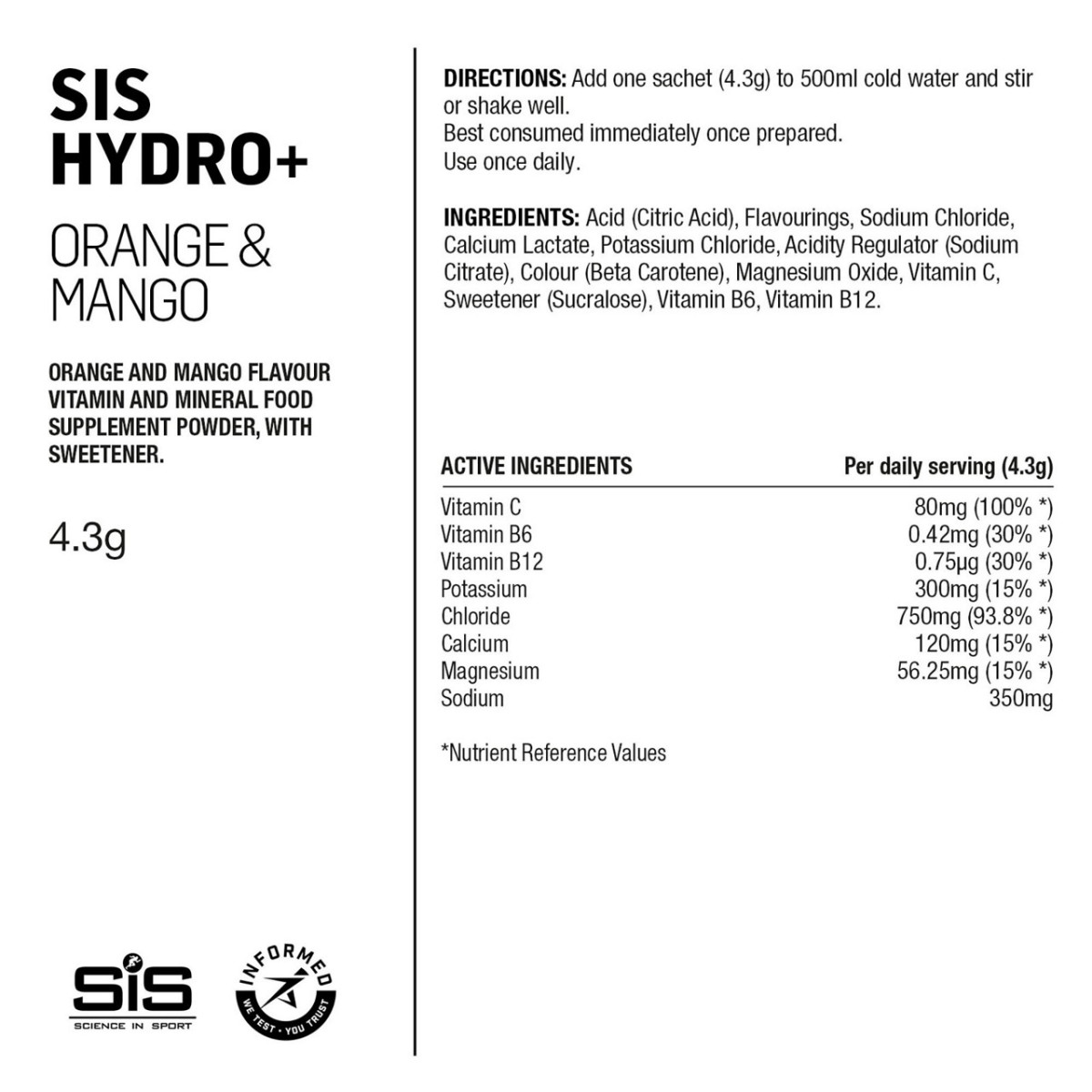 SIS GO Hydro+ Electrolyte Drink | 6 pcs | Orange Mango