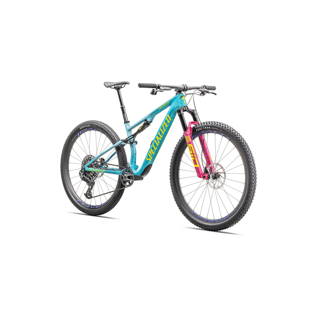 Specialized Epic 8 Pro maastikuratas | Lagoon Blue - Liquid Metal - Yellow