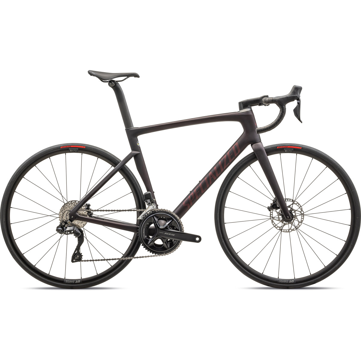 Specialized Tarmac SL7 Comp velosipēds | Satīna sarkans tonis virs oglekļa krāsas