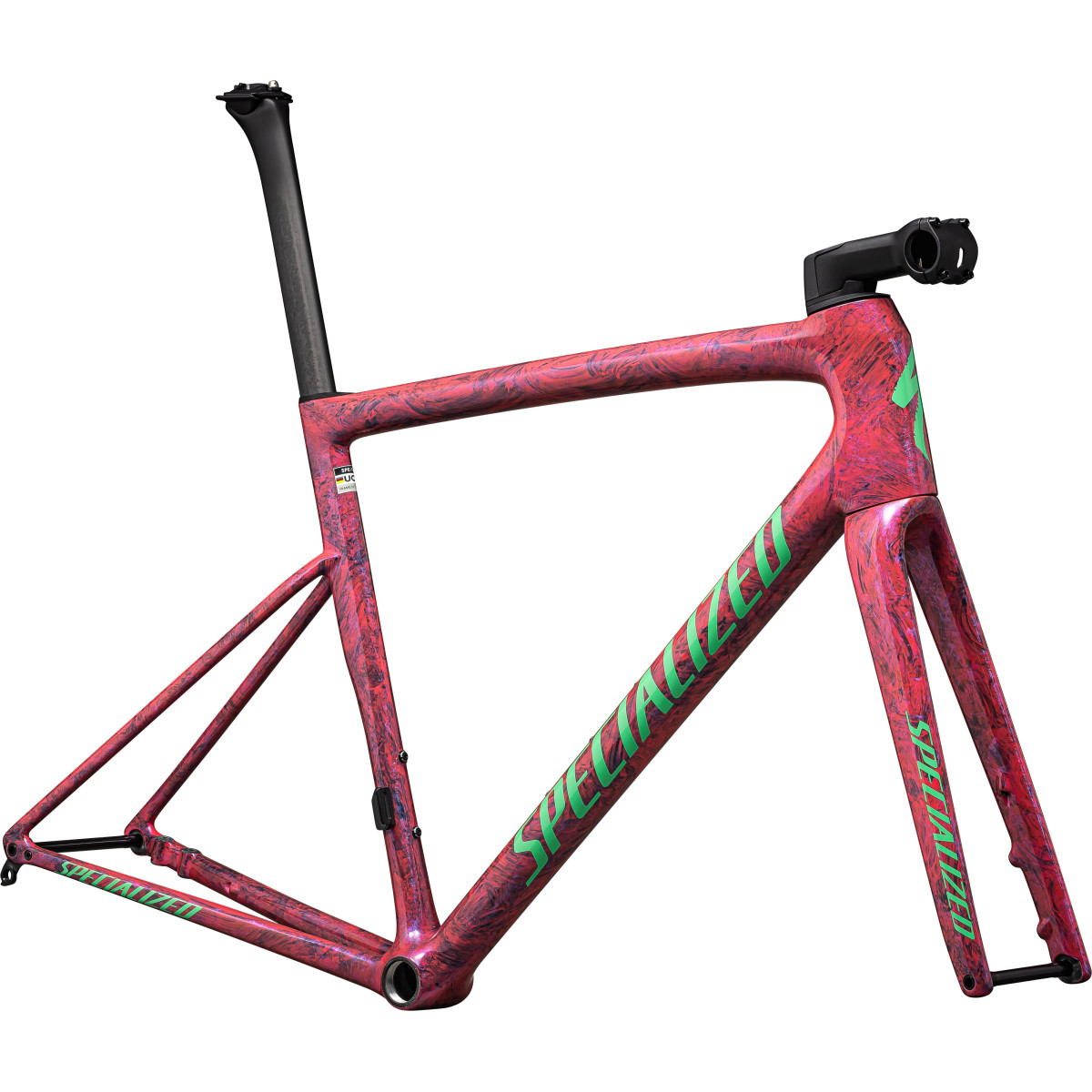 Specialized Tarmac SL8 Frameset | Gloss Carbon - Metallic Vivid Pink Strada