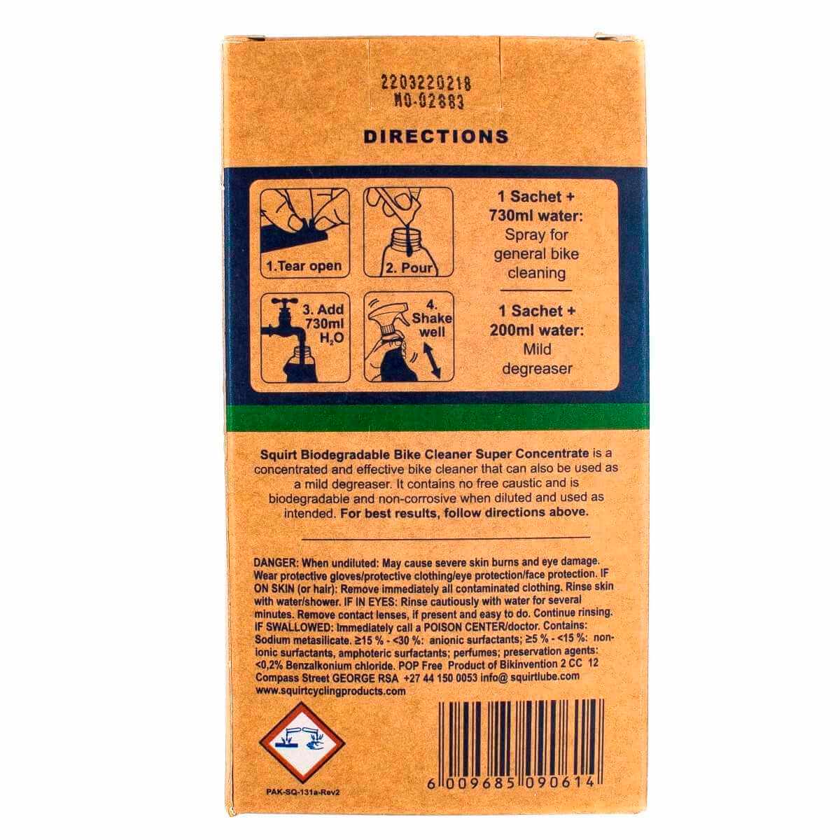 Bioloģiski noārdāmie velosipēdu tīrīšanas līdzekļi Squirt | 10x30 ml (koncentrāts)