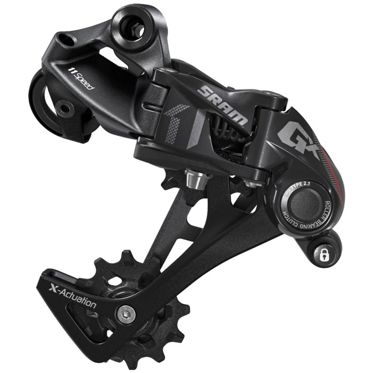 SRAM GX tagumine käiguvahetajag - Long Cage, 1x11-käiguline | must - punane