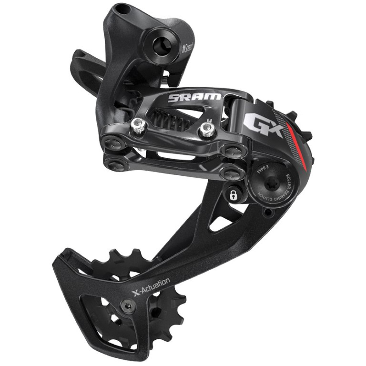 SRAM GX tagumine käiguvahetaja - Long Cage, 2x11-käiguline | Must - punane