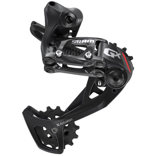SRAM GX tagumine käiguvahetaja - Long Cage, 2x11-käiguline | Must - punane
