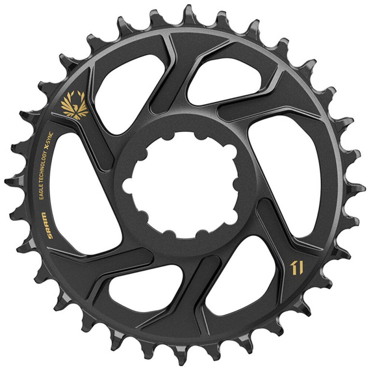 SRAM X-Sync 2 Eagle hammasratas | 6mm Offset | DM | 1x11/12-käiguline | Must/kuldne | Black/Gold