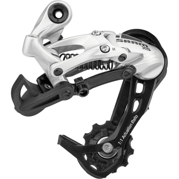 SRAM X5 tagumine käiguvahetaja - Medium Cage | 9-käiguline | Hõbedane