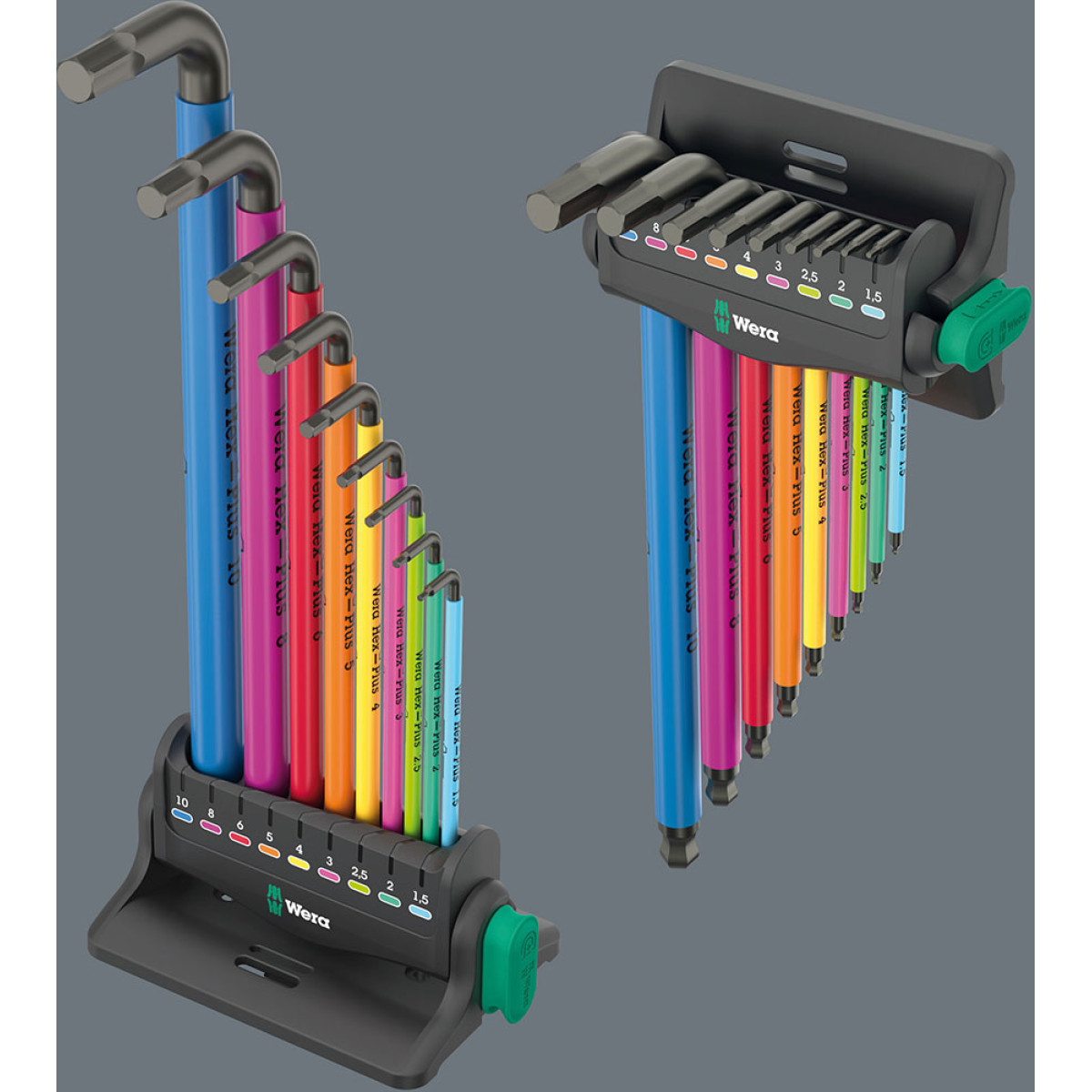 Wera 950/9 Hex-Plus Multicolour 3 L L-veida atslēgu komplekts | 10 daļas