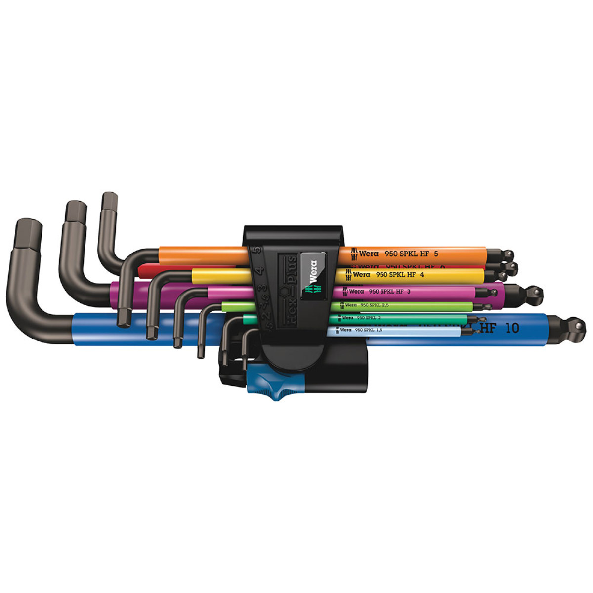 Wera 950/9 Hex-Plus Multicolour HF 1 L-veida atslēgu komplekts | 9 daļas